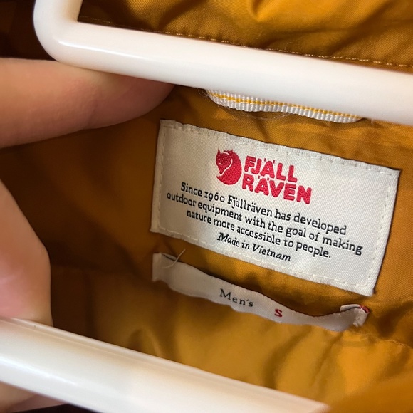 Fjallraven Greenland Down Liner Puffer Jacket - Men's Size S - Yellow Orange - Picture 7 of 16